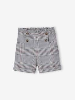 Meisje-Short-Flanellen meisjesshort met ruitmotief