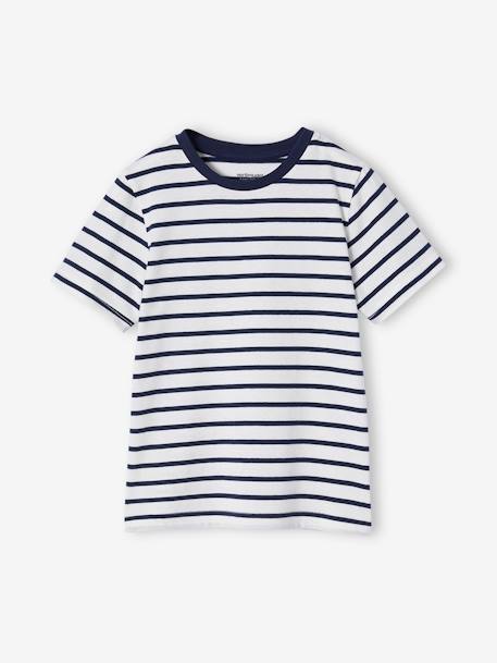 Set van 3 T-shirts met korte mouwen jongens ecru+geel+groenblauw - vertbaudet enfant 