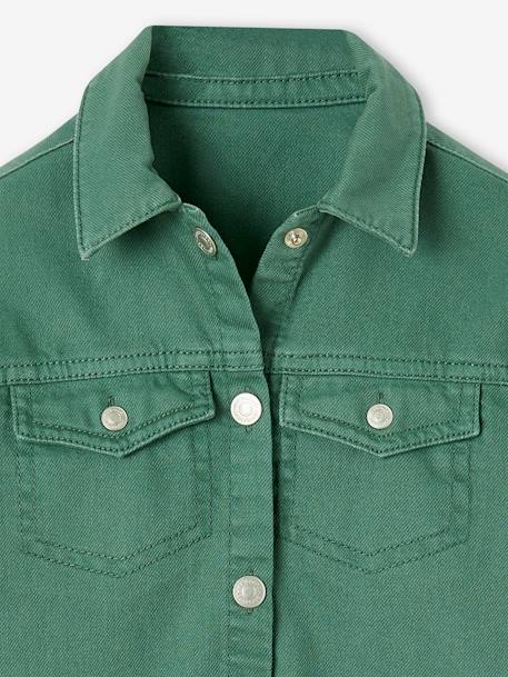 Overhemdjurk van garment dyed canvas groen - vertbaudet enfant 