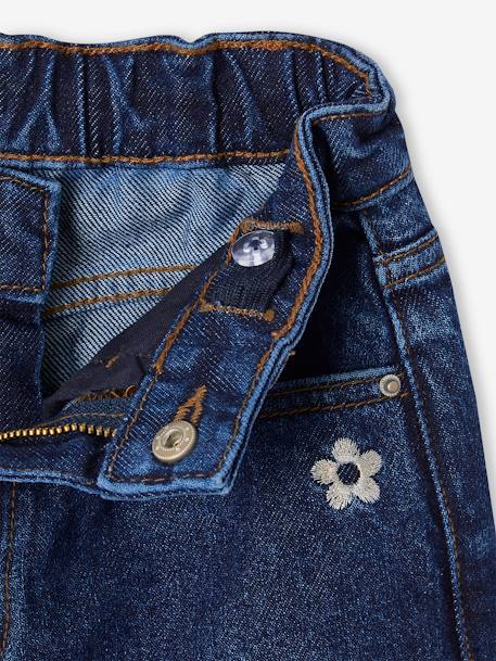 Wijde meisjesjeans ongewassen denim - vertbaudet enfant 