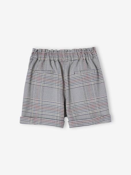 Flanellen meisjesshort met ruitmotief marineblauw, geruit - vertbaudet enfant 