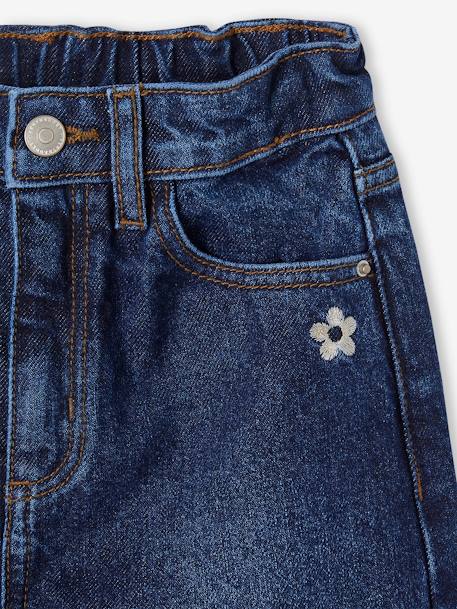 Wijde meisjesjeans ongewassen denim - vertbaudet enfant 