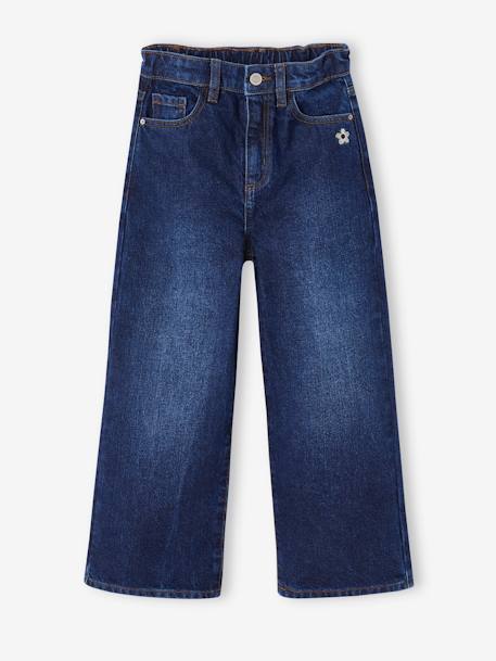 Wijde meisjesjeans ongewassen denim - vertbaudet enfant 