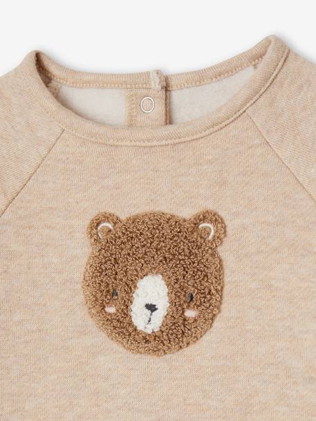 Set sweater en broek baby ecru+gemêleerd beige+rozen - vertbaudet enfant 