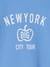 Jongensshirt met New York-motief voor en achter azuurblauw - vertbaudet enfant 