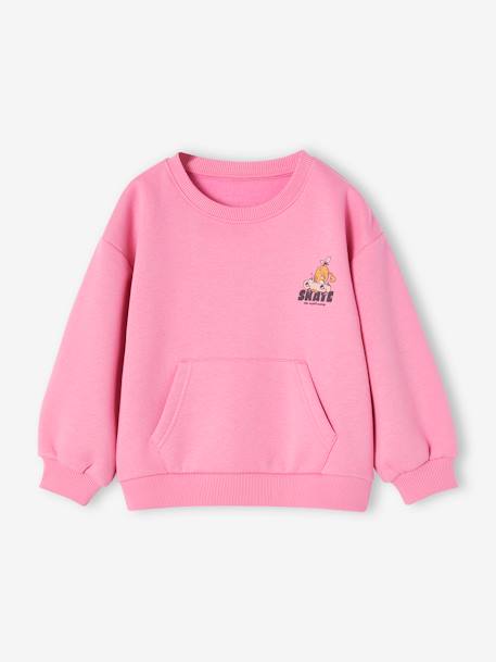 Set sport sweater + jogging van fleece voor meisjes snoepjesroze - vertbaudet enfant 