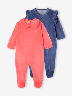 Set van 2 fluwelen pyjamapakjes  - vertbaudet enfant