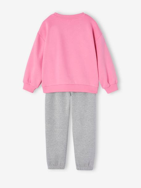 Set sport sweater + jogging van fleece voor meisjes snoepjesroze - vertbaudet enfant 