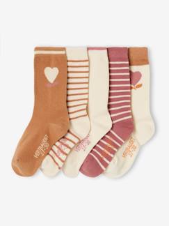 Meisje-Ondergoed-Sokken-Set van 5 paar meisjessokken met hartjes