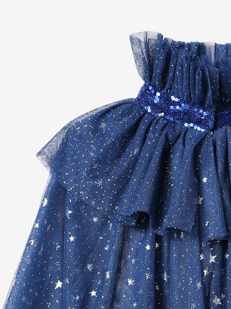 Cape met glitters + toverstok blauw+wit+zwart - vertbaudet enfant 