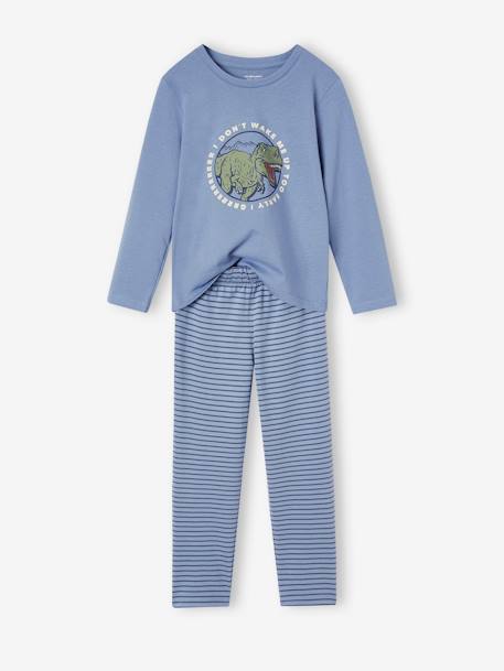 Dinopyjama BASICS jongens van jersey blauw - vertbaudet enfant 