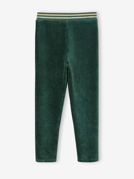 Fluwelen meisjeslegging camel+marineblauw+smaragdgroen - vertbaudet enfant 