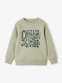 Jongens-Trui, vest, sweater-Sweater-Jongenssweater Basics met grafische motieven