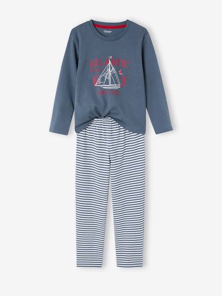 Set van 2 jongenspyjama's met bootmotief van jersey blauw - vertbaudet enfant 