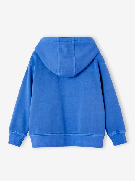 Zip-up hoodie met opgestikte letters voor jongens azuurblauw - vertbaudet enfant 