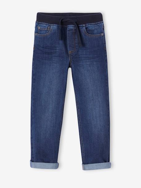 Onverwoestbare rechte relaxjeans jongens, eenvoudig aan te trekken denimgrijs+ongewassen denim+stone - vertbaudet enfant 