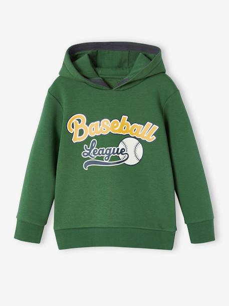 Sportset sweater met capuchon en joggingbroek jongens grijsblauw+groen+pecannoot - vertbaudet enfant 