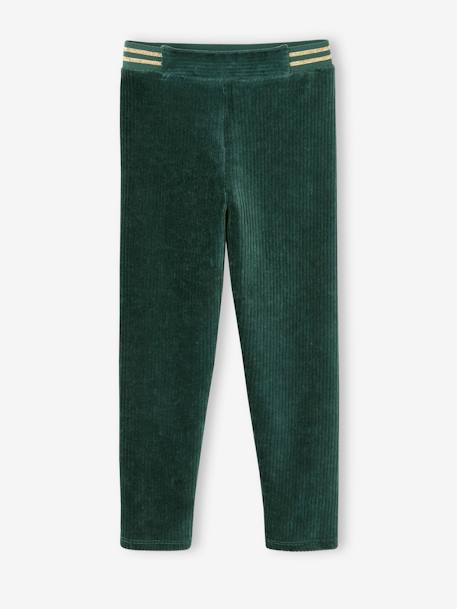 Fluwelen meisjeslegging camel+marineblauw+smaragdgroen - vertbaudet enfant 