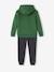 Sportset sweater met capuchon en joggingbroek jongens grijsblauw+groen+pecannoot - vertbaudet enfant 