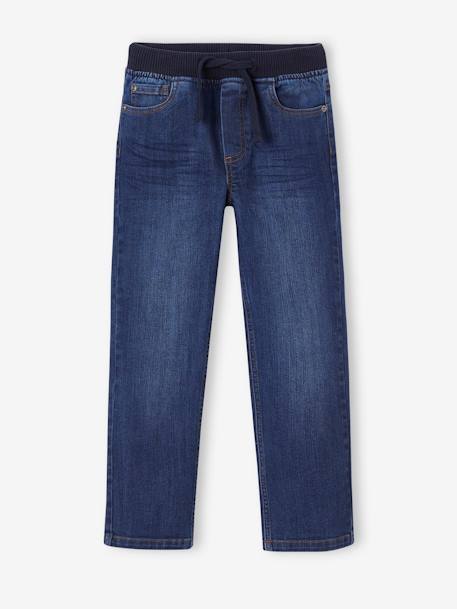 Onverwoestbare rechte relaxjeans jongens, eenvoudig aan te trekken denimgrijs+ongewassen denim+stone - vertbaudet enfant 