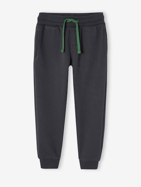 Sportset sweater met capuchon en joggingbroek jongens grijsblauw+groen+pecannoot - vertbaudet enfant 