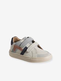 Leren sneakers met klittenband  - vertbaudet enfant