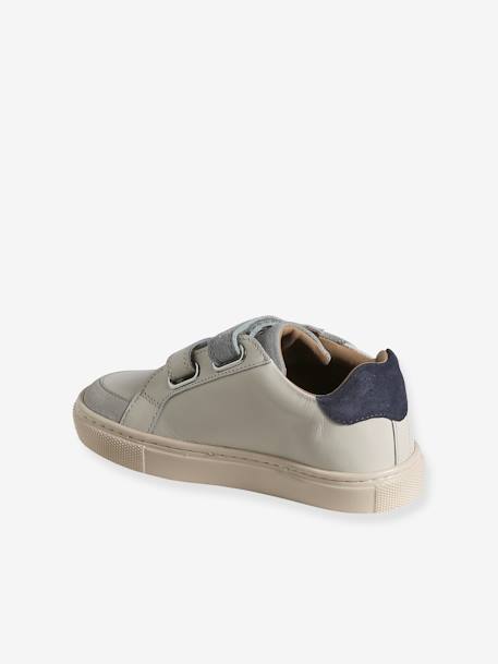 Leren sneakers met klittenband ecru - vertbaudet enfant 