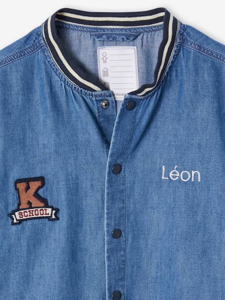 Aanpasbaar jongensschort van licht denim stone - vertbaudet enfant 