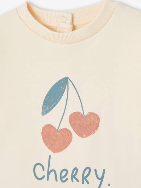 Basics babysweatshirt met drukknopen op de rug koraal+vanille - vertbaudet enfant 