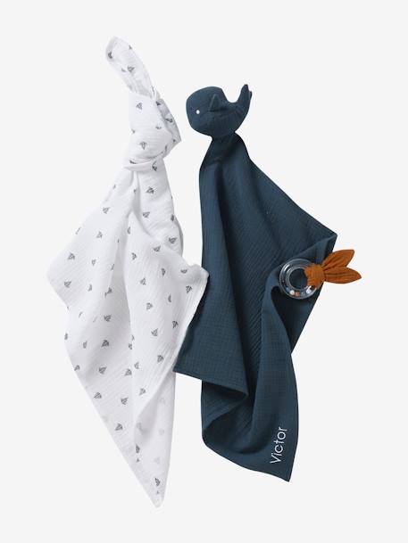 Geschenkdoos met 3 stuks:  slaapzak + personaliseerbare knuffel + rammelaar blauw+Koala - vertbaudet enfant 