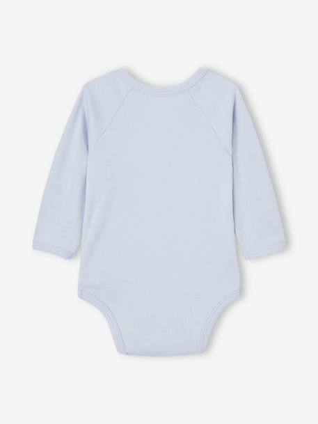 Set van 5 rompertjes met lange mouwen geboorte eekhoorntjesmotief bleekblauw - vertbaudet enfant 