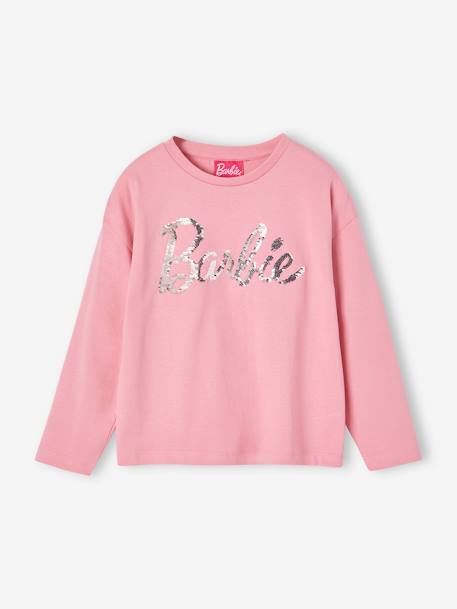 T-shirt met Barbie-motief en lovertjes omkeerbaar meisjes snoepjesroze - vertbaudet enfant 