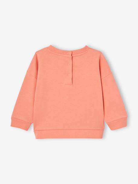 Basics babysweatshirt met drukknopen op de rug koraal+vanille - vertbaudet enfant 