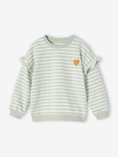 Meisje-Trui, vest, sweater-Marinetrui met ruches voor meisjes