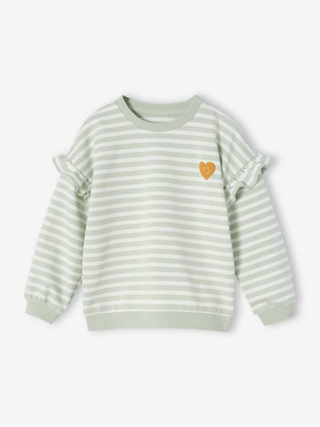 Marinetrui met ruches voor meisjes blauwgroen+jeansblauw+lila+oudroze+roze, gestreept - vertbaudet enfant 