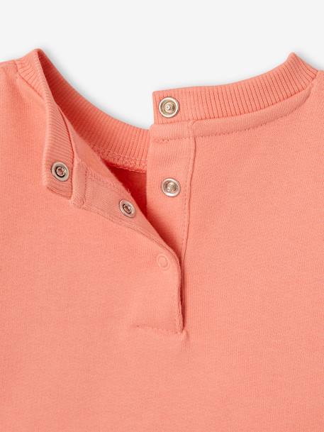 Basics babysweatshirt met drukknopen op de rug koraal+vanille - vertbaudet enfant 