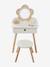 Rieten kaptafel + accessoires in FSC® hout rozen+wit - vertbaudet enfant 