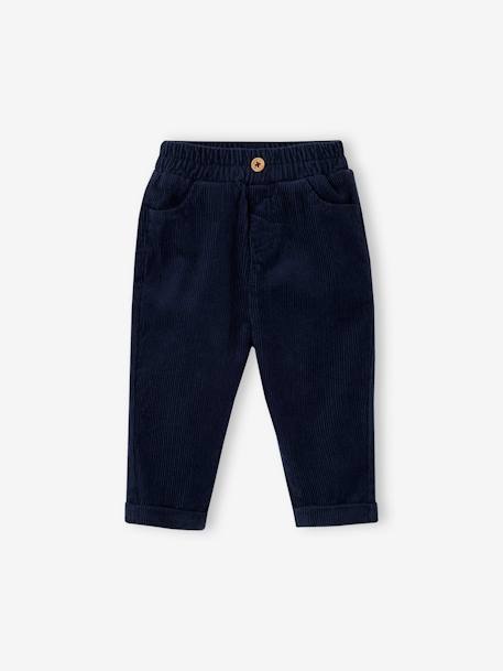 Corduroy babybroek grijsblauw+korstmos+nachtblauw - vertbaudet enfant 