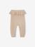 Gebreide broek met ruche baby gemêleerd beige - vertbaudet enfant 