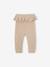 Gebreide broek met ruche baby gemêleerd beige - vertbaudet enfant 