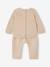 Set sweater en broek baby ecru+gemêleerd beige+rozen - vertbaudet enfant 