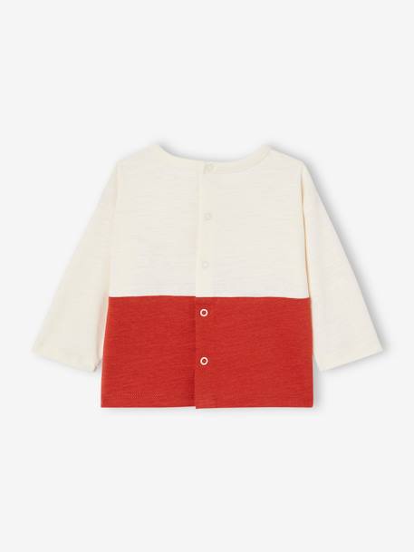 T-shirt voor baby's colorblock van biokatoen rood - vertbaudet enfant 