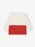 T-shirt voor baby's colorblock van biokatoen rood - vertbaudet enfant 