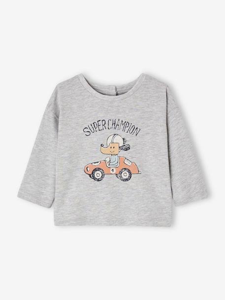 Set T-shirt + fleece broek, voor baby's, personaliseerbaar dennen+karamel - vertbaudet enfant 