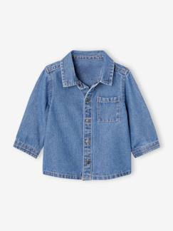 Personaliseerbaar denim blouse met drukknopen voor baby's  - vertbaudet enfant