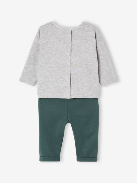 Set T-shirt + fleece broek, voor baby's, personaliseerbaar dennen+karamel - vertbaudet enfant 