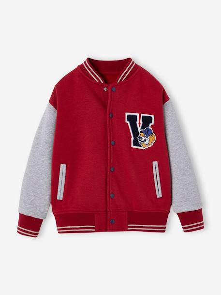 Teddy-sweatshirt in fleece voor jongens met lusbadge. dennen+hazelnoot+rood - vertbaudet enfant 