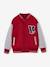 Teddy-sweatshirt in fleece voor jongens met lusbadge. dennen+hazelnoot+rood - vertbaudet enfant 