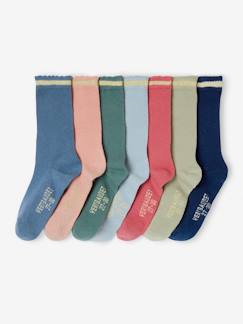 Meisje-Ondergoed-Sokken-7 paar kniekousen met lurex voor meisjes