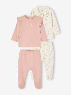 Baby-Set van 2 babypyjama's met vogelmotief van interlock